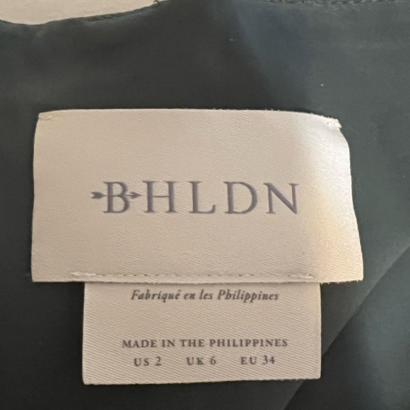 BHLDN Caron V-Neck Crepe Dress, Dark Emerald, Size 2 - Picture 6 of 6